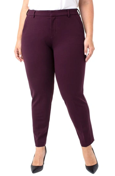 Liverpool Kelsey Ponte Knit Trousers In Aubergine
