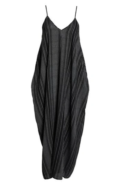 Elan Cover-up Maxi Dress In Black/ White Stripe