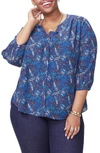 Nydj Blouse In Paisley Cove Peacoat