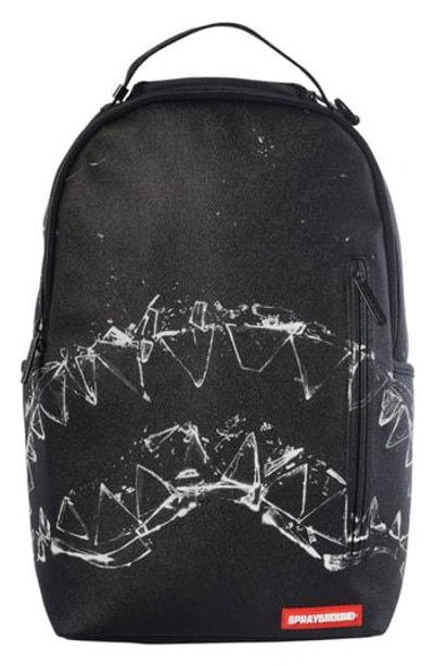 BROKEN GLASS SHARK BACKPACK - BLACK