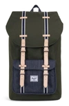 Herschel Supply Co Little America Offset Backpack - Green In Forest Night/ Dark Denim