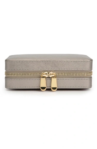 Wolf Palermo Zip Jewelry Case - Grey In Pewter