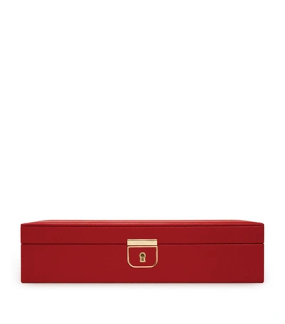Wolf Palermo Medium Red Jewelry Box 213272 In Gold Tone,red