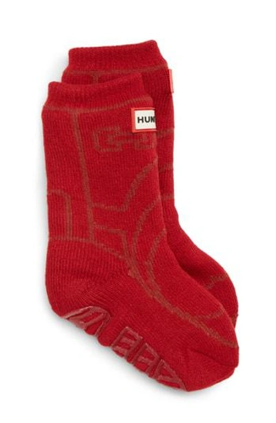 Hunter Original Boot Slipper Socks In Military Red