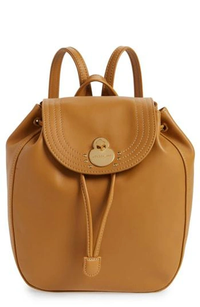 Longchamp Cavalcade Leather Backpack - Beige In Natural