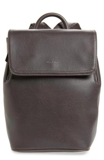 Matt & Nat Mini Fabi Faux Leather Backpack - Grey In Charcoal