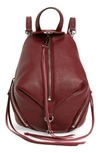 Rebecca Minkoff Mini Julian Pebbled Leather Convertible Backpack - Red In Bordeaux