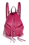 Rebecca Minkoff Mini Julian Pebbled Leather Convertible Backpack - Pink In Magenta