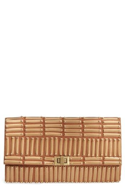 Area Stars Blade Beaded Clutch - Brown In Brown/ Gold