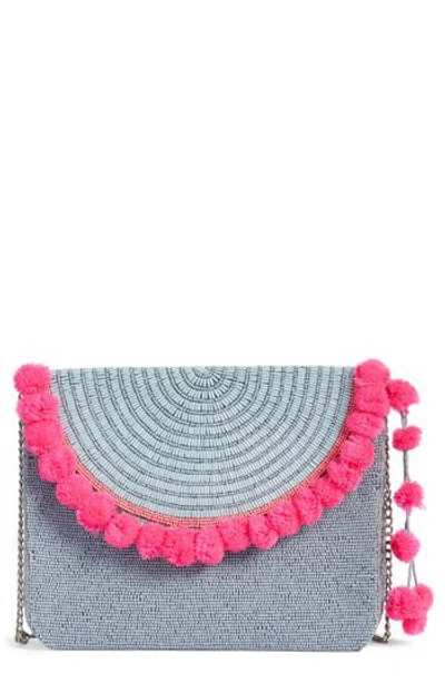 Area Stars Mariah Beaded Clutch - Blue In Blue/ Pink
