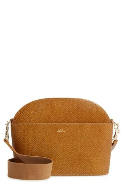Apc Gabrielle Sac Leather Shoulder Bag - Brown In Camel