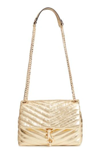 Rebecca Minkoff Edie Metallic Leather Shoulder Bag - Metallic In Gold