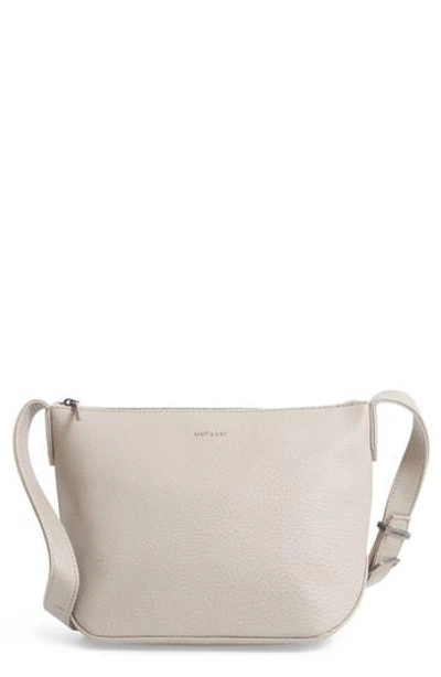 Matt & Nat Large Sam Faux Leather Crossbody Bag - Grey In Cement