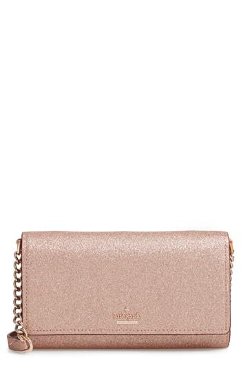 kate spade rose gold glitter purse