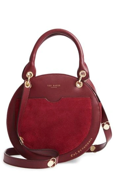 Ted Baker Colour By Numbers Sunnie Leather Circle Bag - Blue In Dark Red