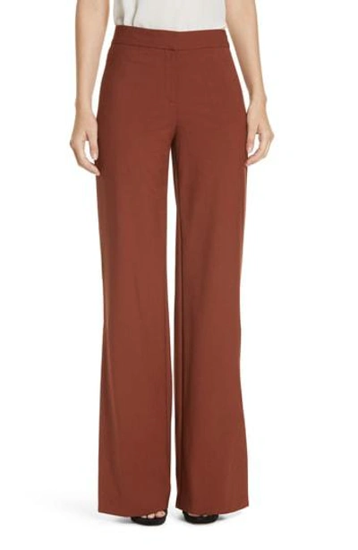 Theory Good Stretch Wool Slit Wide Leg Pants In Brandy ModeSens