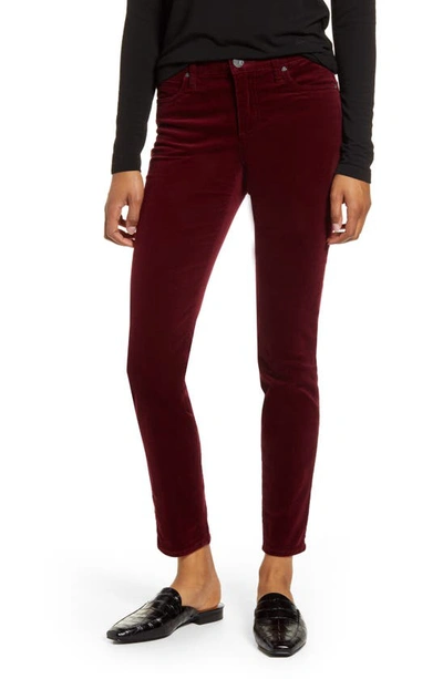 Kut From The Kloth Diana Stretch Corduroy Skinny Pants In Burgundy