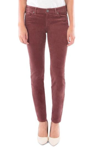 Kut From The Kloth Diana Stretch Corduroy Skinny Pants In Maroon