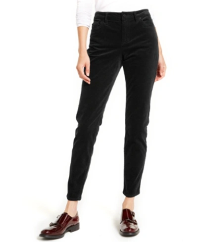 Vince Camuto Washed Stretch Cotton Corduroy Skinny Pants In Rich Black