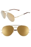 Smith Westgate 60mm Chromapop(tm) Aviator Sunglasses - Matte Rose Gold/ Bronze