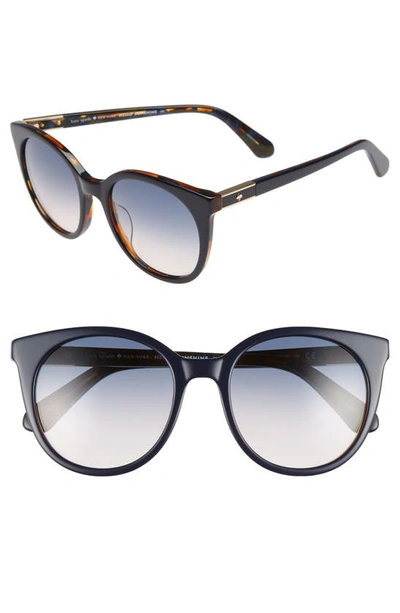 Kate Spade Akayla 52mm Cat Eye Sunglasses In Black/ Blue