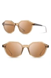 Shwood Powell 50mm Polarized Geometric Sunglasses In Copper/ Ebony/ Brown