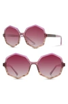 Shwood Aurora 57mm Sunglasses - Lavender/ Elm Burl/ Rose Fade