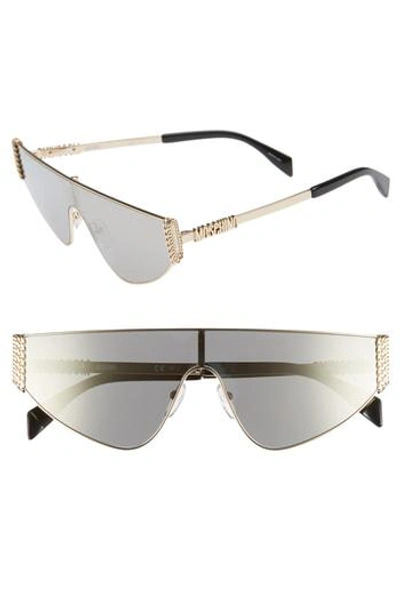 Moschino 132mm Shield Sunglasses - Gold