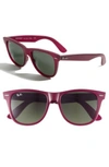 Ray Ban Large Classic Wayfarer 54mm Sunglasses - Matte Red/ Green