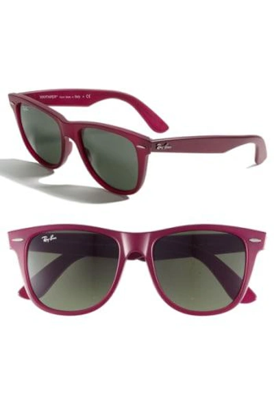 Ray Ban Large Classic Wayfarer 54mm Sunglasses - Matte Red/ Green In Matte Red/ Green