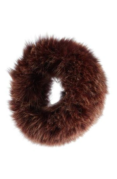 La Fiorentina Genuine Fox Fur Headband In Brown
