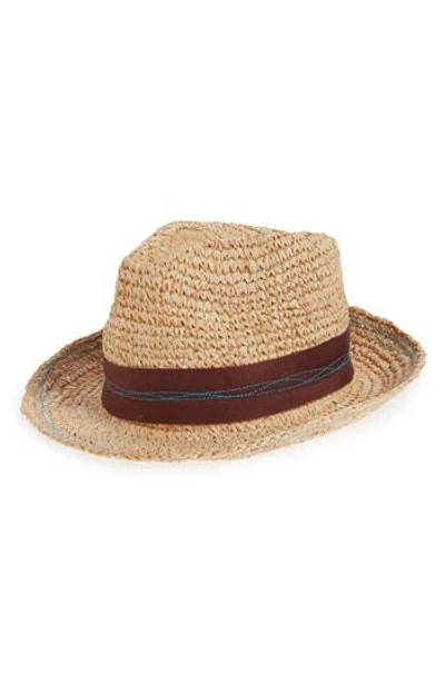 Lola Hats Tarboush Azure Raffia Hat In Rust