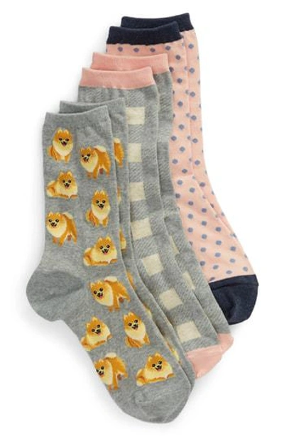 Hot Sox Dogs 3-pack Socks In Grey