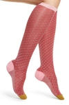 Hysteria By Happy Socks Alma Knee Socks In Pink/ Red