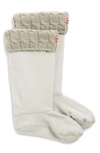 Hunter Original Tall Cable Knit Cuff Welly Boot Socks In Thistle