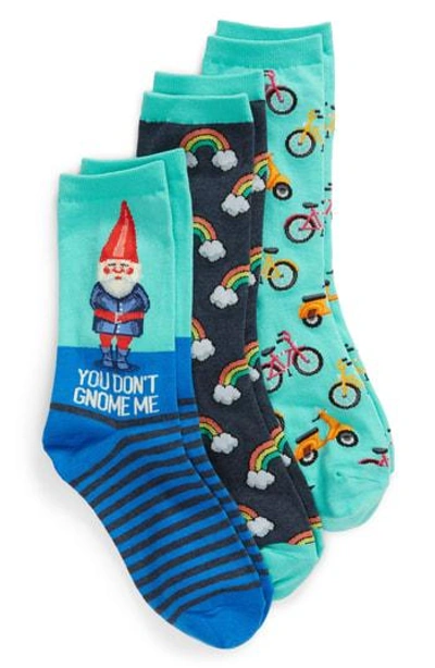 Hot Sox 3-pack Gnome Socks In Blue