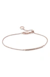 Monica Vinader Skinny Diamond Bracelet In Champagne Diamond/ Rose Gold