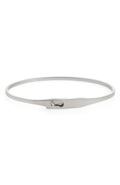 Madewell Delicate Glider Bangle Bracelet In Light Silver Ox