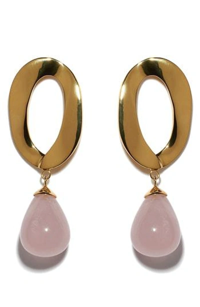 Lizzie Fortunato Pelican Drop Earrings In Gold / Pink