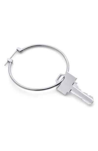 Lauren Klassen Single Key Hoop Earring (nordstrom Exclusive) In Rhodium Sterling Silver