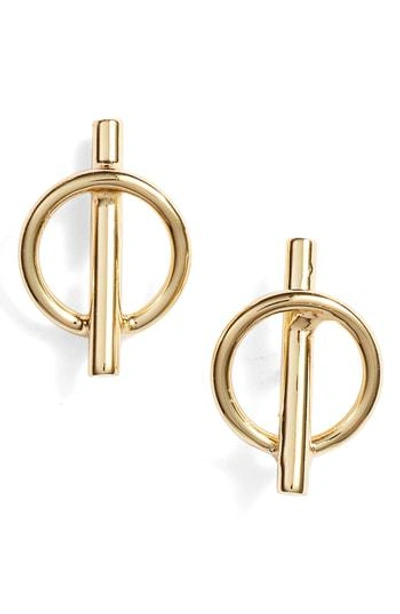 Argento Vivo Pierced Circle Stud Earrings In Gold
