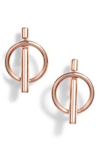 Argento Vivo Pierced Circle Stud Earrings In Rose Gold