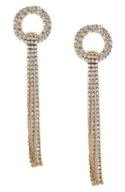 Ettika Crystal Ring & Fringe Drop Earrings In Gold