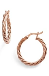 Argento Vivo Rope Hoop Earrings In Rose Gold