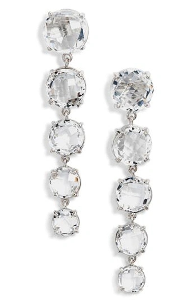 Anzie White Topaz Linear Earrings In Silver