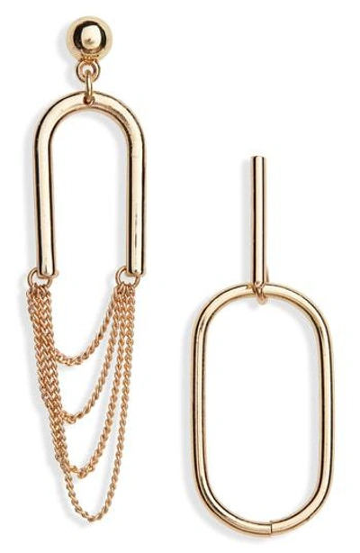 Area Stars Vernon Mismatched Drop Earrings In Gold