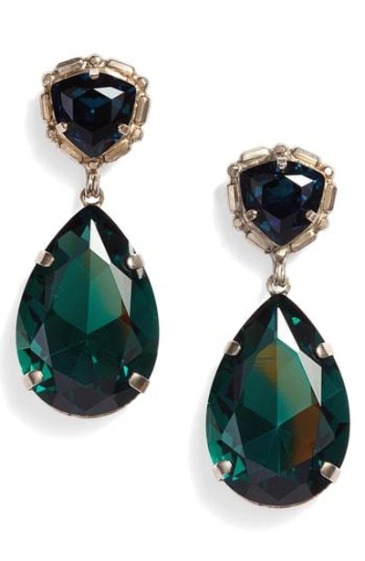 Sorrelli Pear Crystal Statement Earrings In Blue/ Green