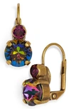 Sorrelli Round Crystal Drop Earrings In Purple Multi