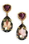Sorrelli Pear Crystal Statement Earrings In Purple Multi