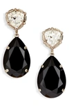 Sorrelli Pear Crystal Statement Earrings In Black